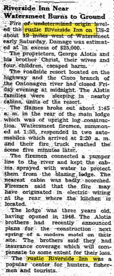 Rustic Riverside Inn - Dec 23 1949 Article
